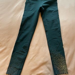 Lululemon Nocturnal Teal Tight Stuff reflective dot scallop hem leggings